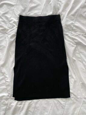 AYR The Curator Black Ribbed Pencil Skirt